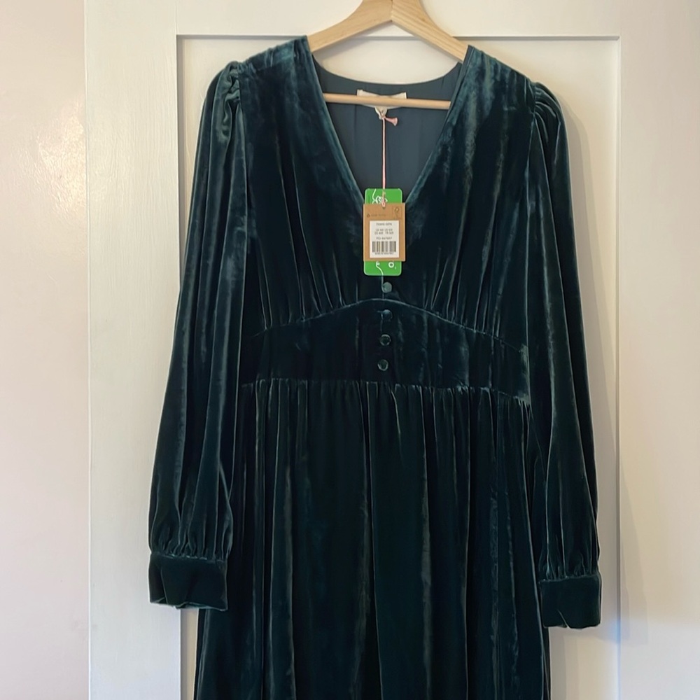 BODEN Green Velvet dress NWT